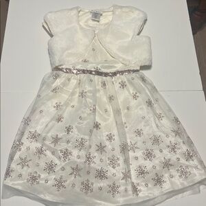 Winter party dress and faux fur shrug set